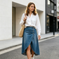 ⌛Limited-time offer-Women's High-Waist Irregular Denim Skirt