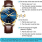 ⌚✨ Relógio Masculino Clássico com Dia e Data – Elegância em Aço Inoxidável