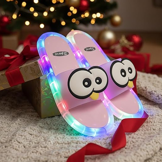 🩴✨ Pantufas LED de desenho animado – conforto divertido com luzes coloridas