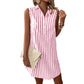 🌿 Vestido Camisa Listrado Sem Mangas – Elegância Leve para o Verão