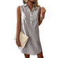 🌿 Vestido Camisa Listrado Sem Mangas – Elegância Leve para o Verão