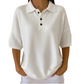 Women's Loose Fit Button Down Collared Tee