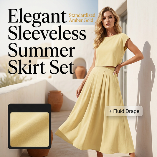 🌸✨ Conjunto feminino elegante de saia fluida – leve, sofisticado e perfeito para o verão  ✔ Versão 2 (dor + solução)