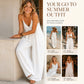 👗✨ Macacão Feminino com Alças Finas e Costas Nuas – Elegância e Conforto para o Verão