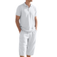 🌬️ Conjunto de Verão Masculino/Unissex em Linho Respirável – Camisa + Calça Capri para Máximo Conforto e Estilo