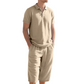 🌬️ Conjunto de Verão Masculino/Unissex em Linho Respirável – Camisa + Calça Capri para Máximo Conforto e Estilo