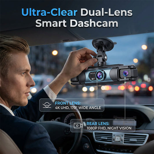 🚗📹 Câmera Veicular Inteligente Dupla 1080P – Proteção Completa Para Frente e Interior do Seu Carro