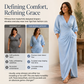 👗✨ Vestido Longo Feminino com Decote em V e Amarração – Elegância e Caimento Perfeito