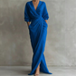 👗✨ Vestido Longo Feminino com Decote em V e Amarração – Elegância e Caimento Perfeito