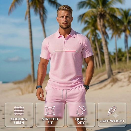 ✨ Conjunto Feminino 2 Peças de Verão – Camiseta Polo + Shorts Confortáveis e Leves