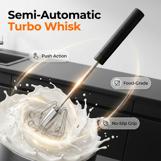 🥄 Batedor Turbo Semiautomático – Misture, Bata e Espume em Segundos sem Esforço