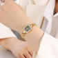 ✨ Relógio Feminino Quadrado com Cordão Elegante – Brilho Sofisticado e Ajuste Perfeito no Pulso