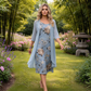 🌸 Vestido Midi Floral com Casaquinho Transparente – Leve, Elegante e Perfeito para o Verão