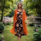 🌸 Vestido Midi Floral com Casaquinho Transparente – Leve, Elegante e Perfeito para o Verão