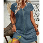 ✨ Vestido Feminino Casual com Zíper Frontal e Bolsos – Conforto e Estilo