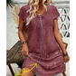 ✨ Vestido Feminino Casual com Zíper Frontal e Bolsos – Conforto e Estilo