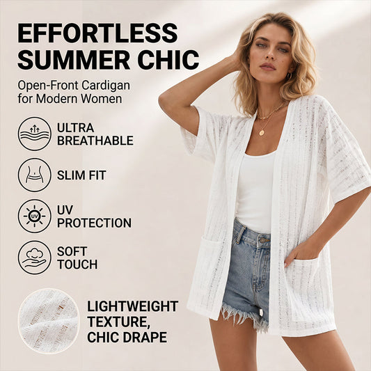 🌿✨ Cardigã Leve de Verão Feminino – Elegância e Frescor para Todos os Looks
