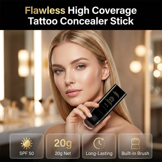 🎯 Corretivo em Bastão de Alta Cobertura – Esconde Tatuagens, Manchas e Imperfeições