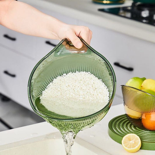 🍚✨ Escorredor Multifuncional de Arroz com Alça – Lave, Escorra e Prepare Seus Alimentos com Mais Facilidade