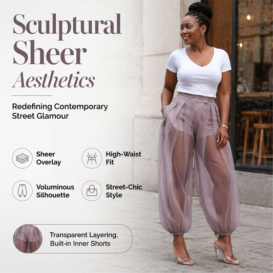 ✨ Calça Lanterna Feminina com Painel de Tela – Estilo Moderno, Confortável e Respirável Para o Dia a Dia
