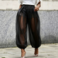 ✨ Calça Lanterna Feminina com Painel de Tela – Estilo Moderno, Confortável e Respirável Para o Dia a Dia