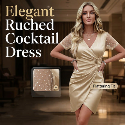 💃 Vestido de Coquetel Elegante com Franzido – Sofisticado e Feminino