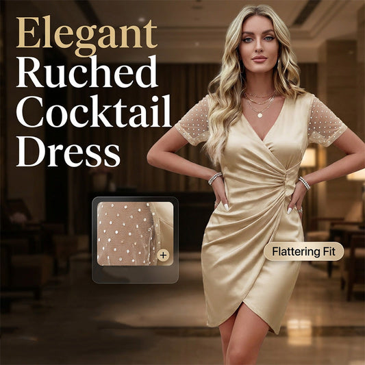 💃 Vestido de Coquetel Elegante com Franzido – Sofisticado e Feminino