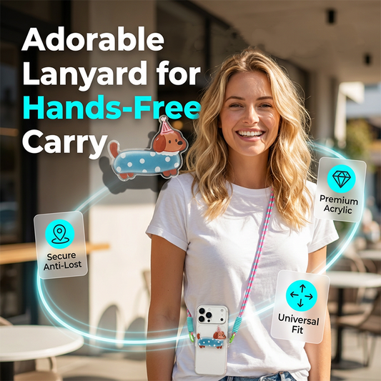 🐻📱 Cordão Transversal Para Celular com Pingente Fofo – Mãos Livres, Estilo e Praticidade Todos os Dias