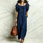 ✨ Vestido Longo Feminino Boêmio com Gola Franzida – Elegância, Leveza e Estilo Para Todos os Momentos