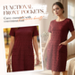 🌸 Vestido Feminino Texturizado com Bolsos – Elegância, Conforto e Caimento Perfeito Para o Dia a Dia
