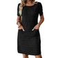 ✨ Vestido Feminino Texturizado com Gola Redonda – Confortável, Elegante e Perfeito para o Dia a Dia