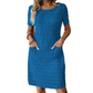 ✨ Vestido Feminino Texturizado com Gola Redonda – Confortável, Elegante e Perfeito para o Dia a Dia