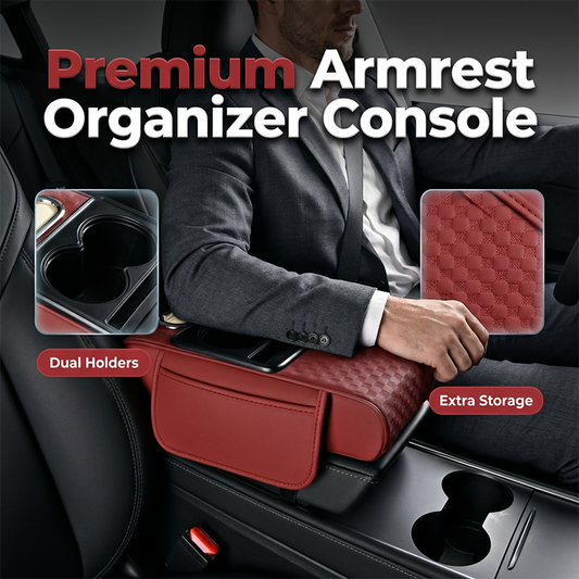 🚗 Organizador de Apoio de Braço para Carro com Porta-Copos – Interior Limpo e Sofisticado