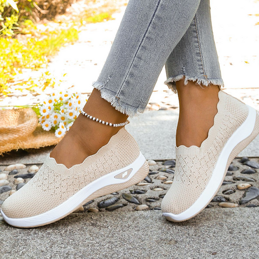 ✨ Tênis Feminino Flyknit Sem Cadarço – Leve, Respirável e Confortável Para o Dia Todo