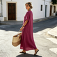 🌸👗 Vestido Longo Feminino com Botões Frontais – Elegante, Leve e Perfeito para o Dia a Dia