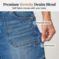 👖✨ Bermuda Jeans Feminina com Elastano – Conforto, Bolsos Cargo e Caimento Perfeito para o Verão