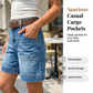 👖✨ Bermuda Jeans Feminina com Elastano – Conforto, Bolsos Cargo e Caimento Perfeito para o Verão