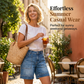 👖✨ Bermuda Jeans Feminina com Elastano – Conforto, Bolsos Cargo e Caimento Perfeito para o Verão
