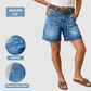 👖✨ Bermuda Jeans Feminina com Elastano – Conforto, Bolsos Cargo e Caimento Perfeito para o Verão