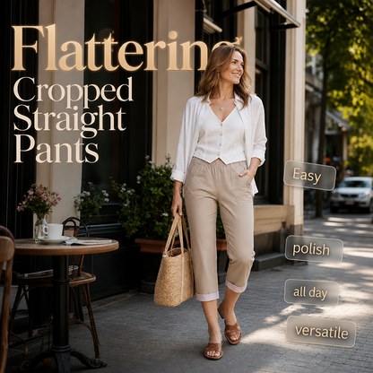 ✨👖 Calça Cropped Feminina de Corte Reto – Elegância, Conforto e Estilo Para Todos os Momentos