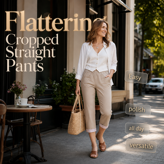✨👖 Calça Cropped Feminina de Corte Reto – Elegância, Conforto e Estilo Para Todos os Momentos
