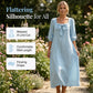 💙👗 Vestido Midi Feminino com Decote Quadrado e Laço – Elegante, Leve e Perfeito para o Verão