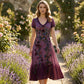 🌸👗 Vestido Maxi Floral Vintage Feminino com Decote V – Elegante, Romântico e Perfeito para o Verão