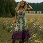 🌸👗 Vestido Maxi Floral Vintage Feminino com Decote V – Elegante, Romântico e Perfeito para o Verão