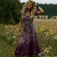 🌸👗 Vestido Maxi Floral Vintage Feminino com Decote V – Elegante, Romântico e Perfeito para o Verão