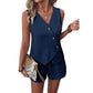 ✨👗 Conjunto Feminino de Verão 2 Peças – Colete Assimétrico com Shorts, Elegante e Confortável