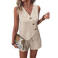 ✨👗 Conjunto Feminino de Verão 2 Peças – Colete Assimétrico com Shorts, Elegante e Confortável
