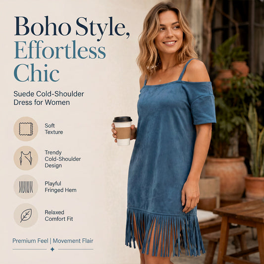 ✨👗 Vestido Feminino com Franjas e Alças Ombro a Ombro – Elegante, Charmoso e Perfeito para o Verão