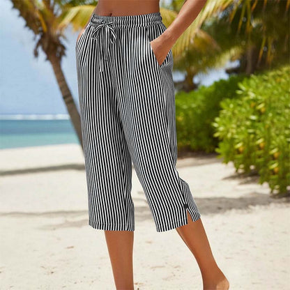 🌿👖 Calça Feminina Capri de Algodão e Linho – Leve, Fresca e Elegante para o Verão
