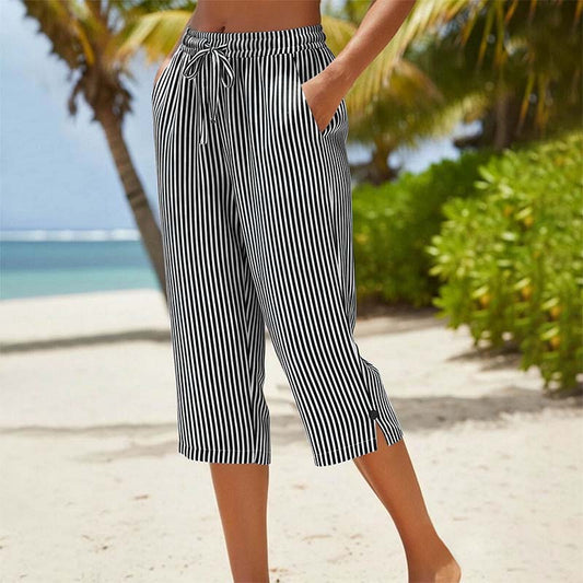 🌿👖 Calça Feminina Capri de Algodão e Linho – Leve, Fresca e Elegante para o Verão